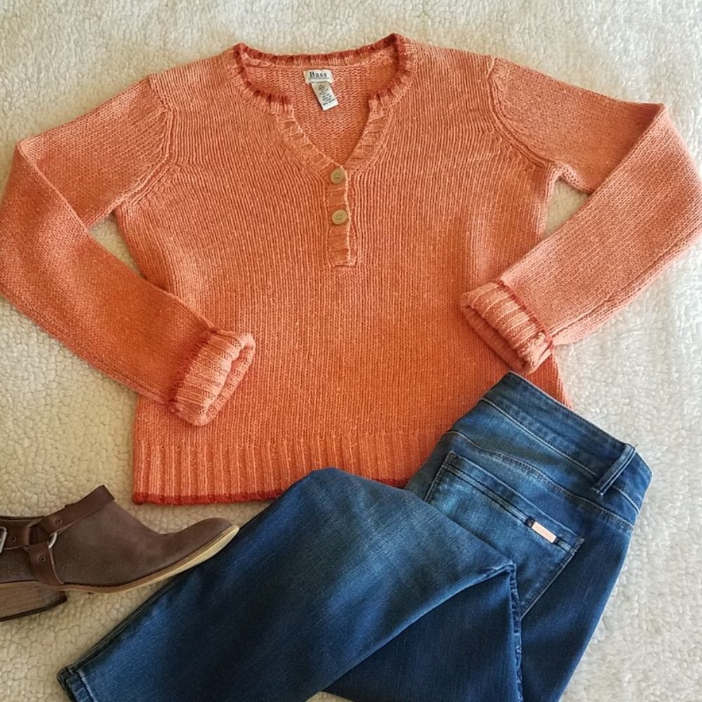 Bass Knitted Orange Sweater M